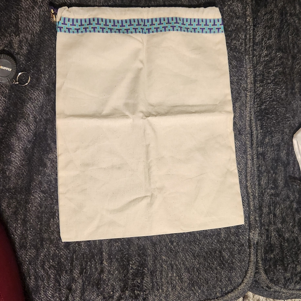 Tory Burch Cream and Blue Tote Bag